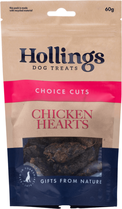 Hollings Natural Chicken Hearts 60g