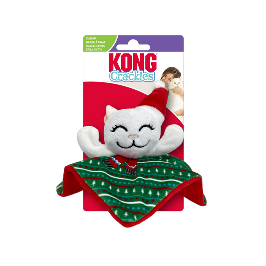 KONG Holiday Crackles Santa Kitty