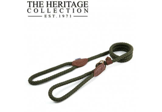 Ancol Heritage Green slip lead with halter 1.5 Metre